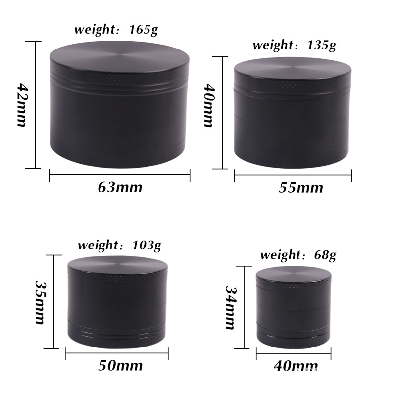 40mm/50mm/55mm/63mm Flat Herb Grinder