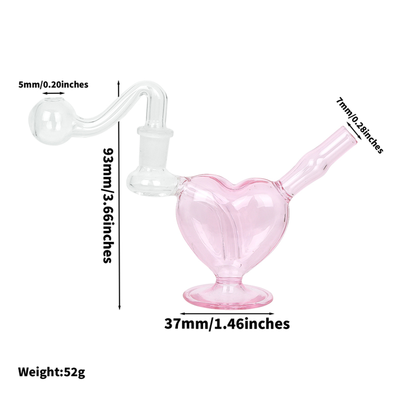 Heart Shape Glass Bubbler