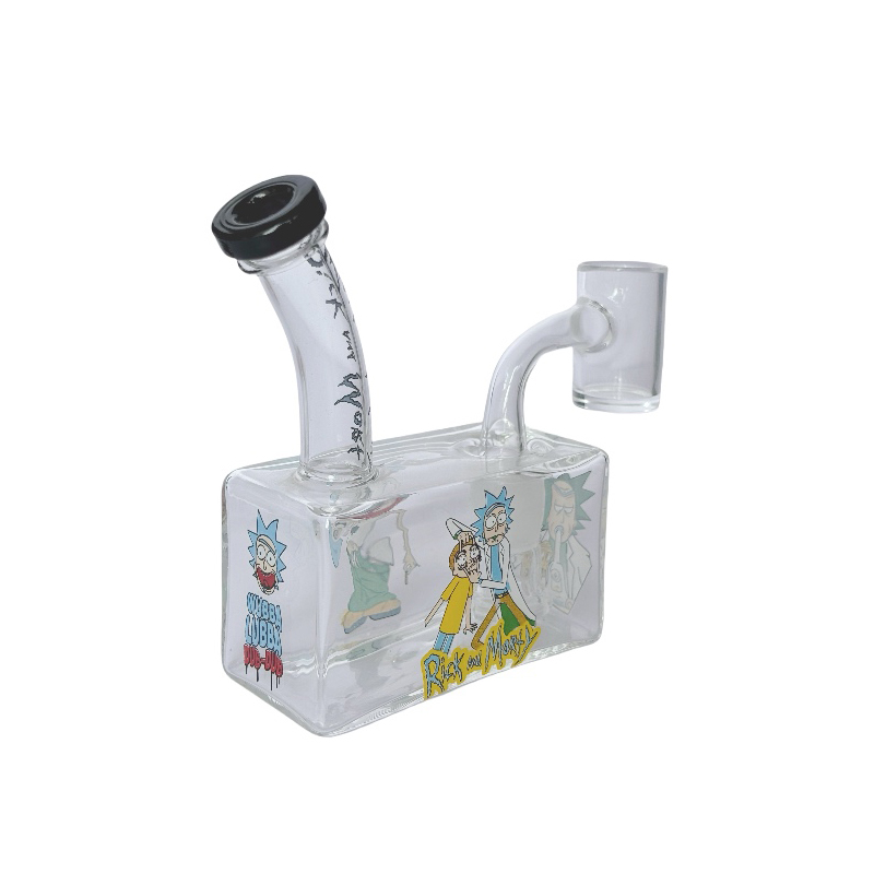 Rectangle Dab Rig Glass Bong