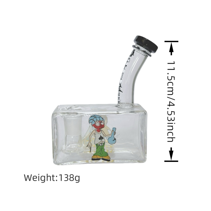 Rectangle Dab Rig Glass Bong