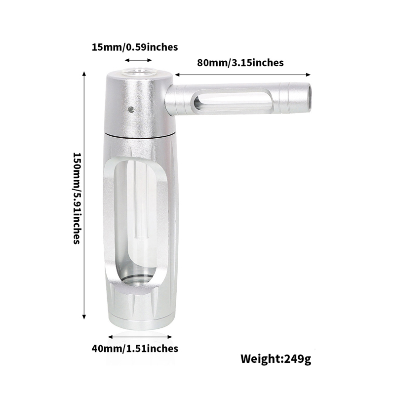 Aluminum Alloy Glass Hookah Water Pipe
