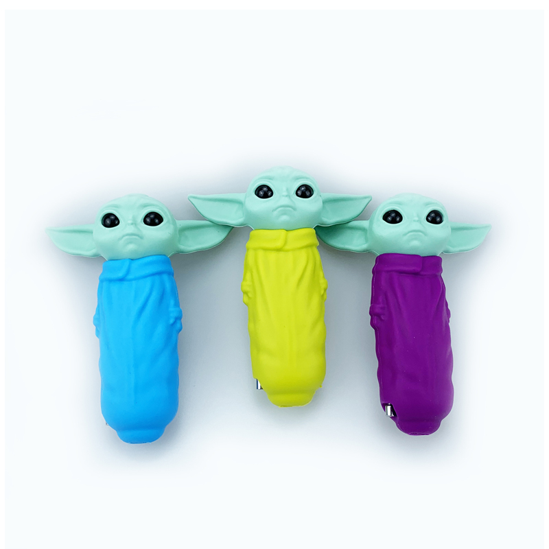 Yoda Baby Star Wars Silicone Hand Pipe with Glass Bowl